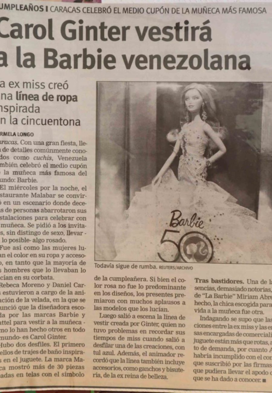Carol Ginter Prensa Barbie